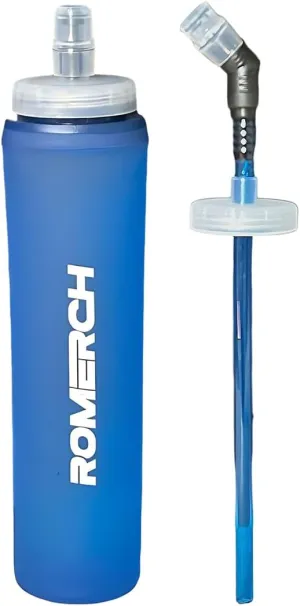 Collapsible Water Bottle with straw – 20 oz/600 ml | BPA-Free, Leak-Proof, running, gym, cycling drinking bottle, hydration flask