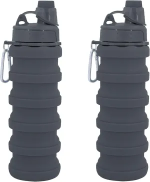 Collapsible Water Bottles Travel water bottle Sports Portable Sport Water Bottle Reusable Water Bottles comes with mountaineering Buckle 500ml silicone Water-proof camping water bottle
