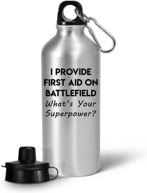 Combat Medic Water Bottle Tumbler Portable Drinkware - Gifts for Field Medics Funny Cute Gag Military Army Emergency - Provide First Aid on Battlefield Whats Your Superpower