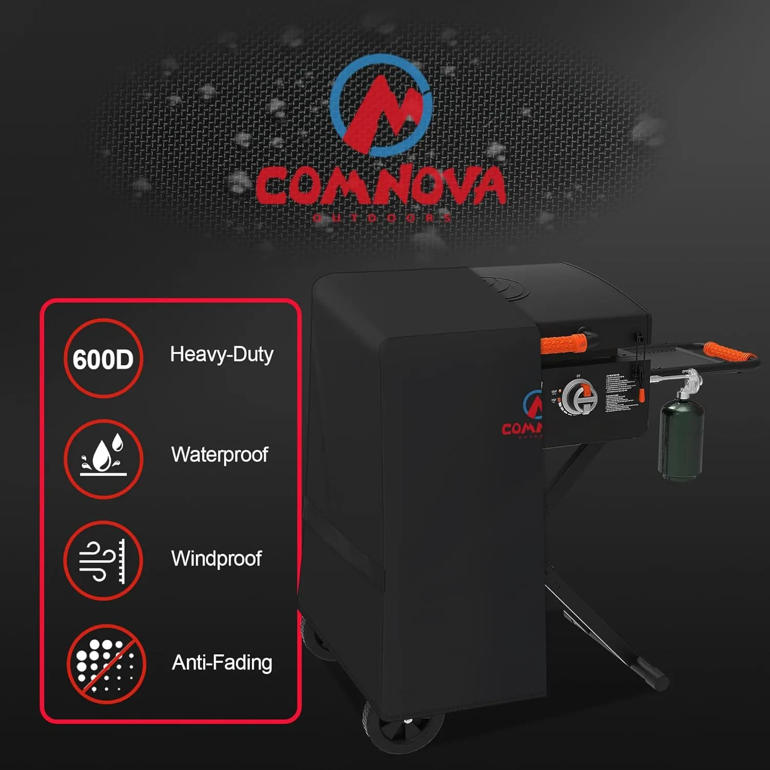 Comnova Griddle Cover for Blackstone 22 Inch 17 Inch Griddle with Hood and Stand - 600D Flat Top Grill Cover for Blackstone 22" 17" Griddle on Stand and 22" Adventure Ready, Heavy Duty & Waterproof