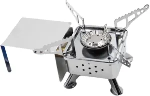 Compact Folding Camping Stove Portable Gas Cooker Picnic Stove with Damper Durable Stainless Steel Outdoor Cooking