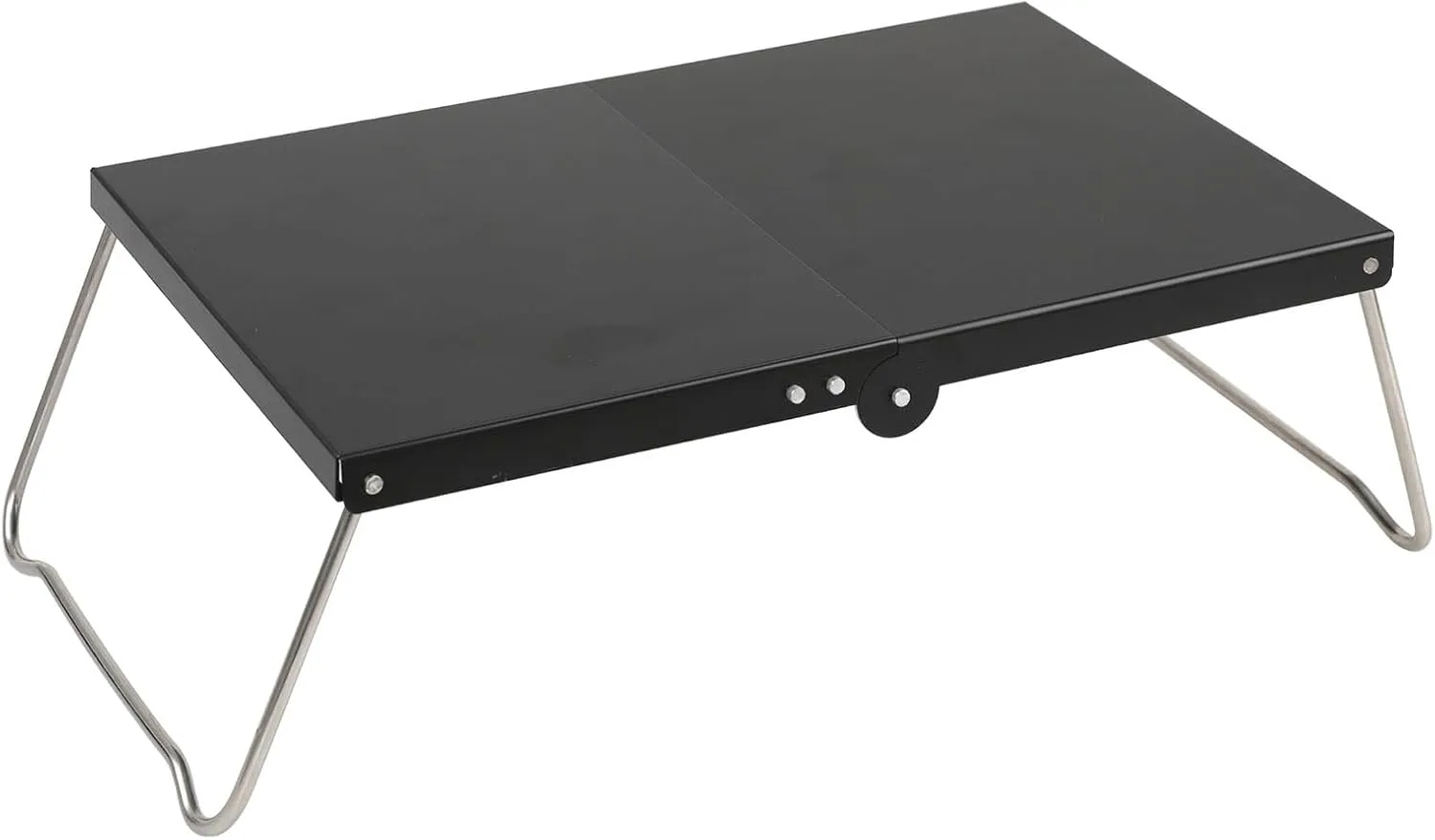 Compact Folding Camping Table, Ultralight Aluminum Beach Table with Anti-Slip Design and Arc-Shaped Bracket, Portable Collapsible Table for Outdoor Picnic, Traveling (Black)
