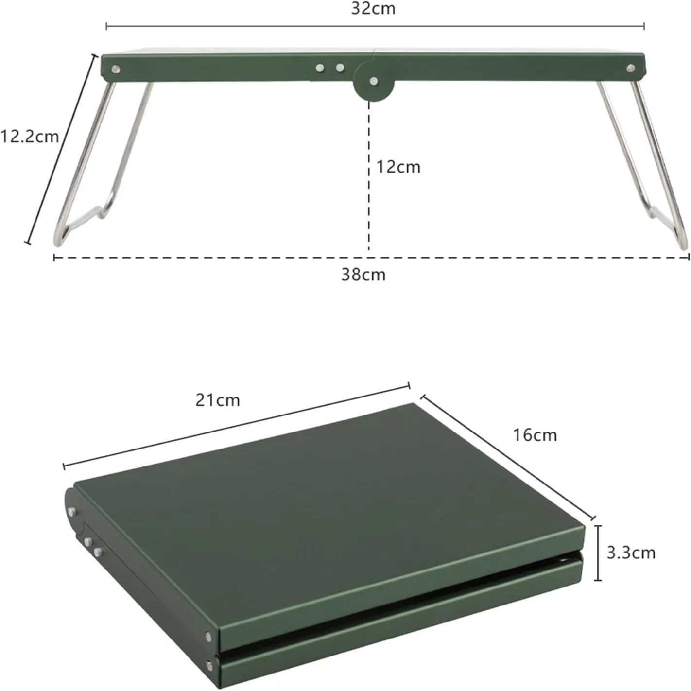Compact Folding Camping Table, Ultralight Aluminum Beach Table with Anti-Slip Design and Arc-Shaped Bracket, Portable Collapsible Table for Outdoor Picnic, Traveling (Black)