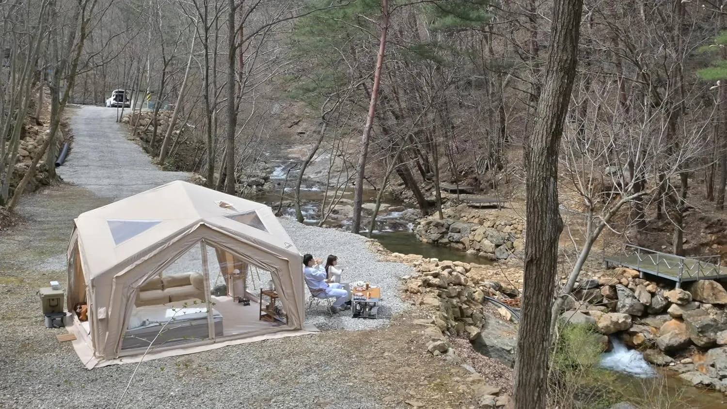 Coody | Rbm Outdoors Koala/Hub/Octopus Inflatable Tents for Camping with Stove Jack, 2/8/10 Person Luxury Canvas Blow Up Tent, 2 Room, Easy Setup Casa de Campaña, Large Inflatable House with Pump