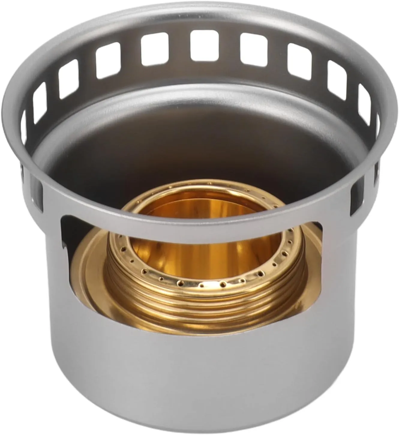 Copper Windproof Portable Aluminium Alloy Alcohol Stove Camping Picnic Outdoor Cookware (Grey)