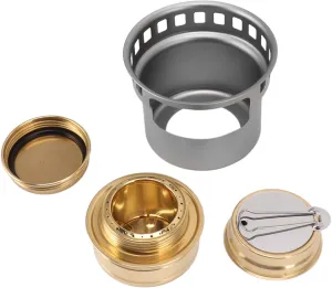Copper Windproof Portable Aluminium Alloy Alcohol Stove Camping Picnic Outdoor Cookware (Grey)