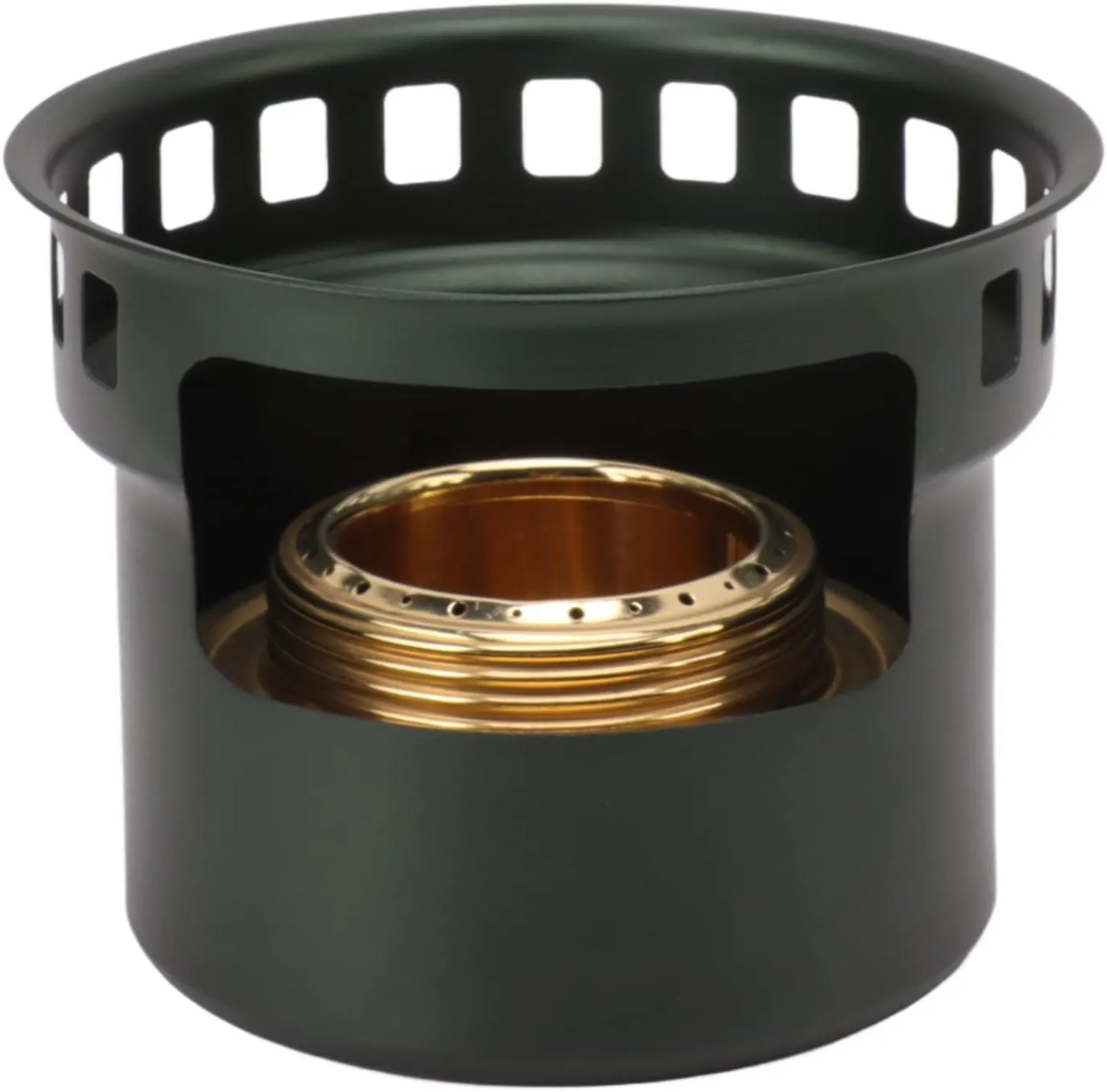 Copper Windproof Portable Aluminium Alloy Alcohol Stove for Camping Picnic Cooking Pot Boiling (Dark Green)