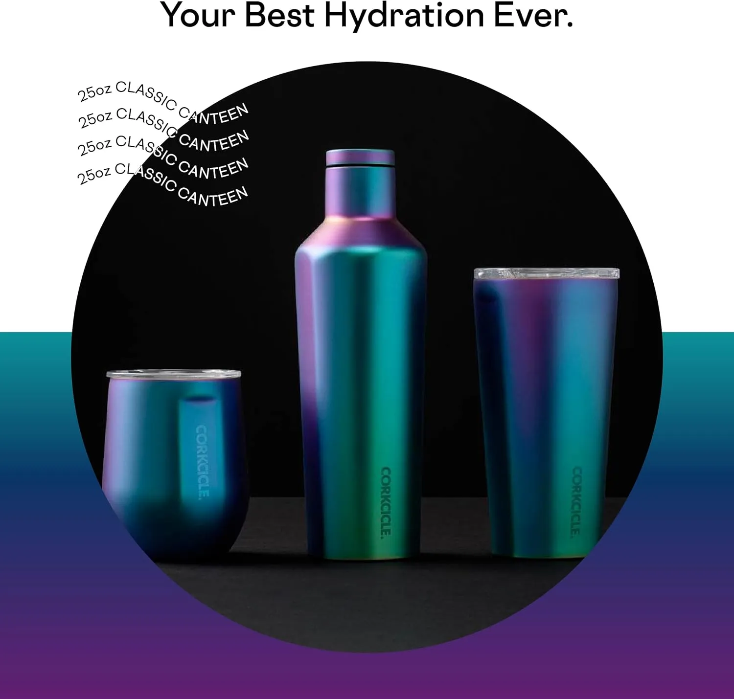 Corkcicle Classic Canteen Insulated Tumbler, Dragonfly, 25 oz – Reusable Water Bottle Keeps Beverages Cold for 25 Hours & Hot 12 Hours – Cupholder Friendly Tumbler with Screw-On Cap