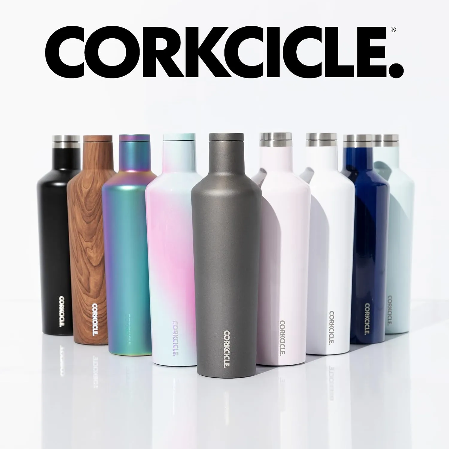 Corkcicle Classic Canteen Insulated Tumbler, Gloss Midnight Navy, 25 oz – Reusable Water Bottle Keeps Beverages Cold for 25 Hours & Hot 12 Hours – Cupholder Friendly Tumbler with Screw-On Cap