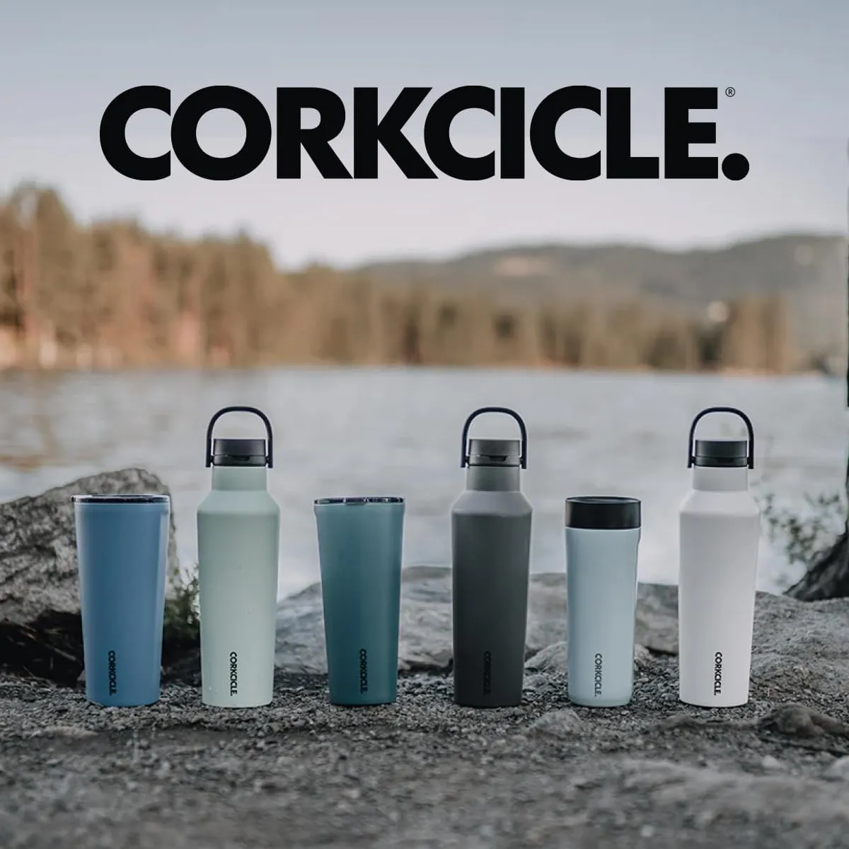 Corkcicle Classic Triple Insulated Coffee Mug with Lid, Flint, 24 oz – Stainless Steel Travel Tumbler Keeps Beverages Cold 9 hrs, Hot 3hrs – Cupholder Friendly Travel Coffee Tumbler