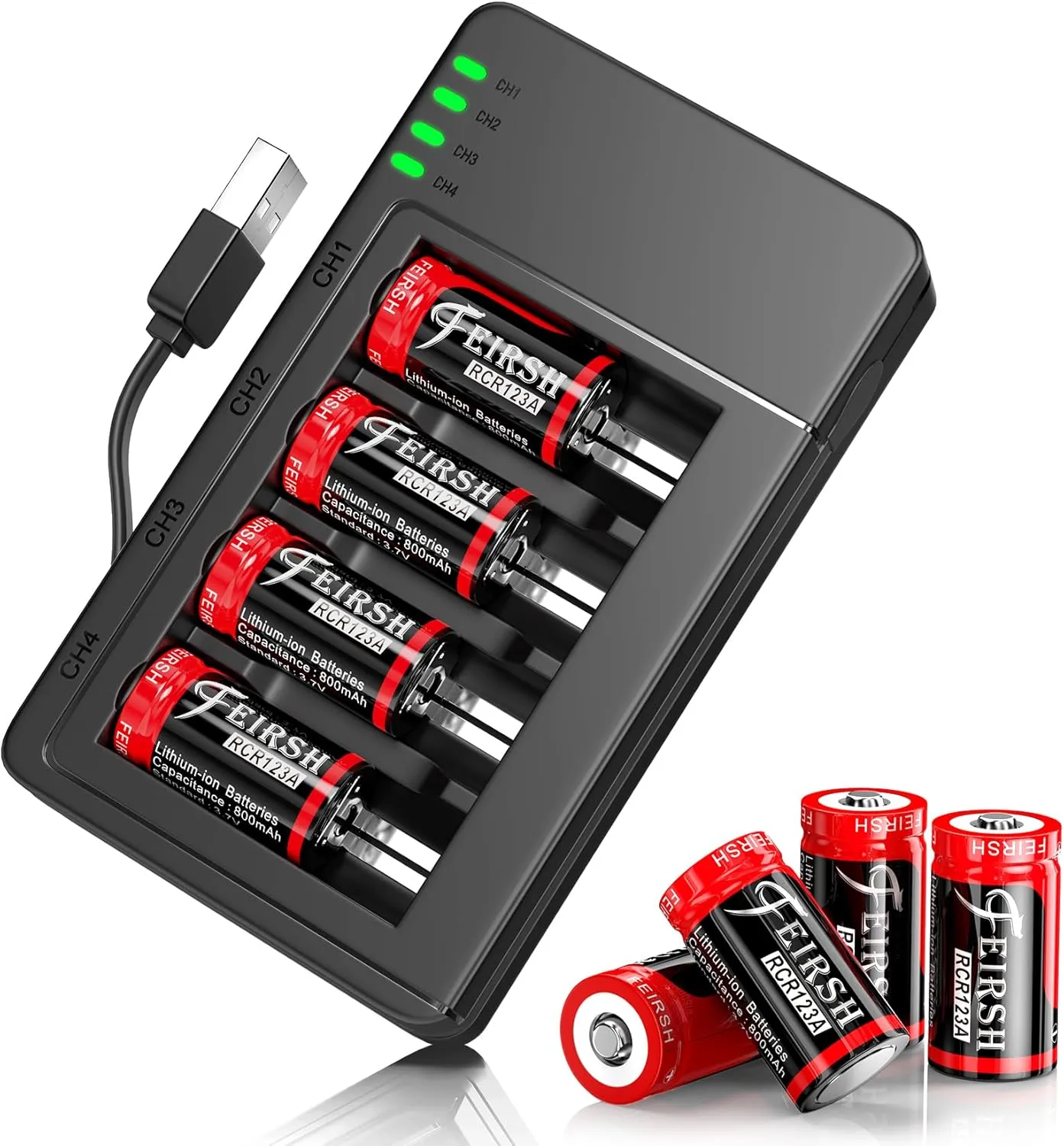 CR123A 3.7V Lithium Batteries 8 Packs, 800mAh Rechargeable Batteries for Arlo Wireless Cameras VMC3030 VMK3200 VMS3330 3430 3530 and Flashlights Polaroid Microphone