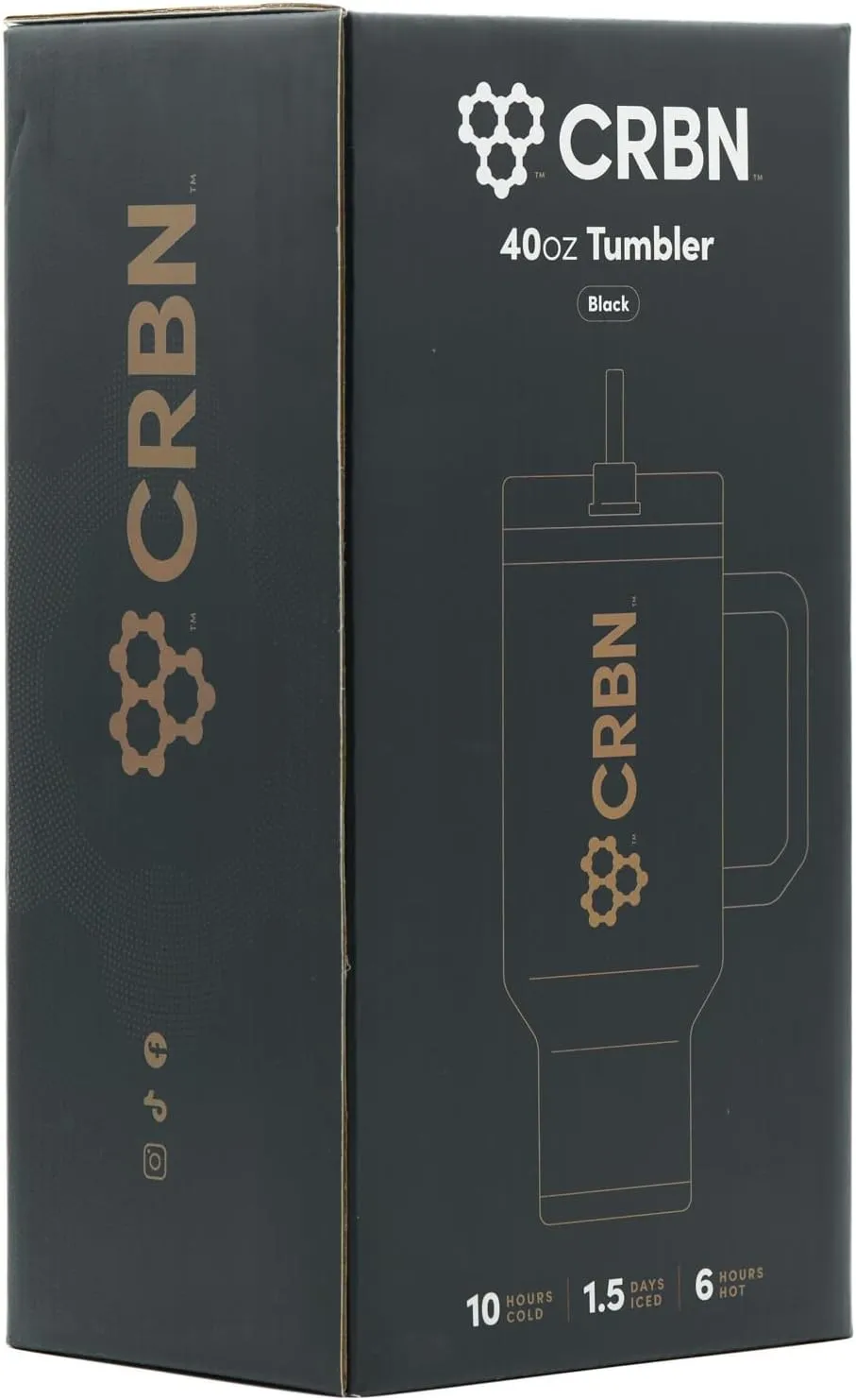CRBN Stainless Steel Insulated Water Bottles - Tumbler and Jug (Tumbler 40 Oz)