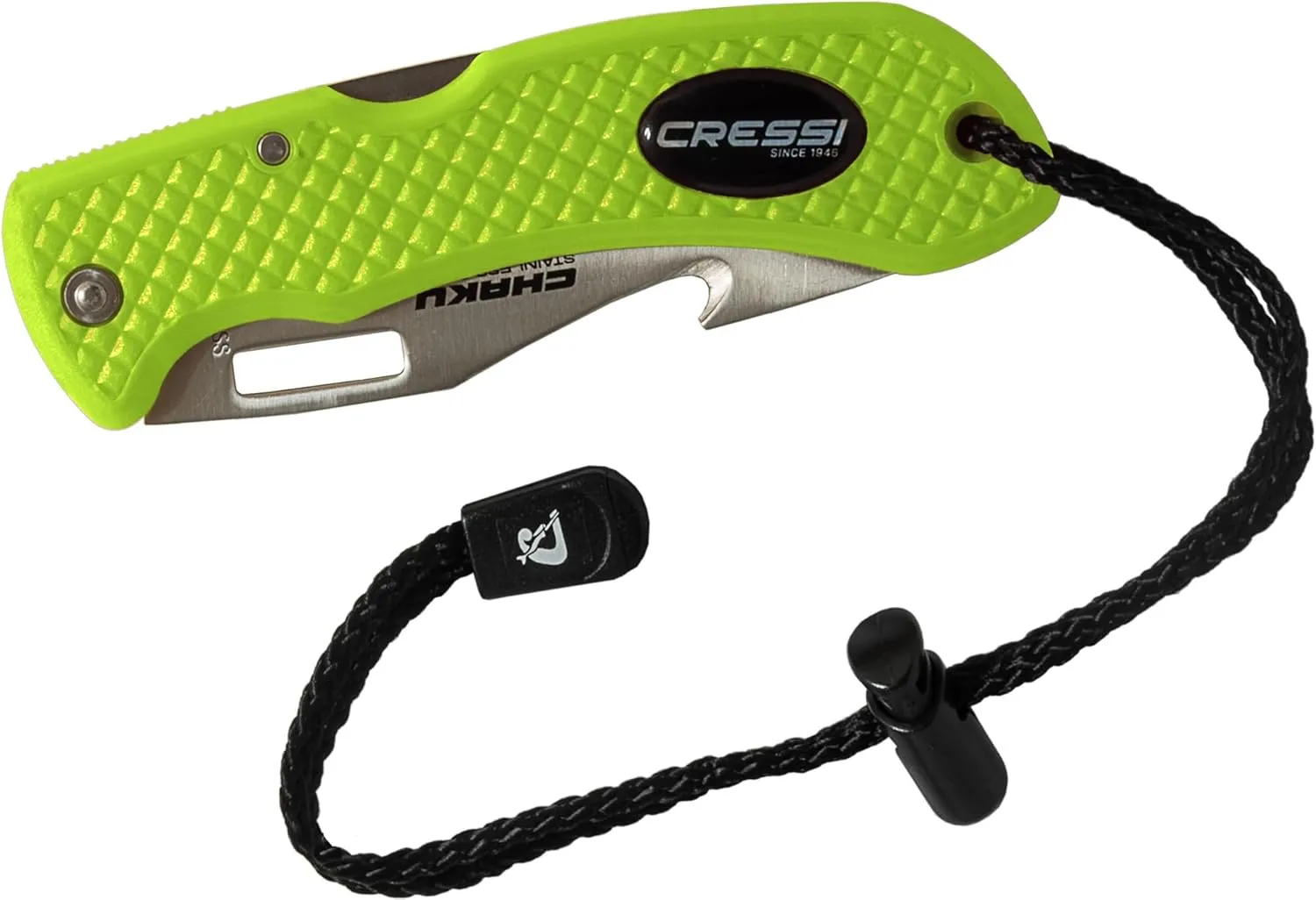 Cressi Underwater Dive Knife - Stainless Steel Dual Serrated and Smooth Blade - Ideal for Freediving and Scuba Diving - Chaku: Designed in Italy