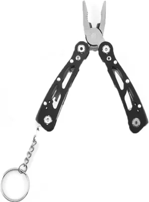 Crimpers 8-in-1 Multifunctional Folding Pliers Stainless Steel Bottle Opener Screwdriver Outdoor Crimping Pliers Wire Knife Pocket Knife Multiple Tools(Black)