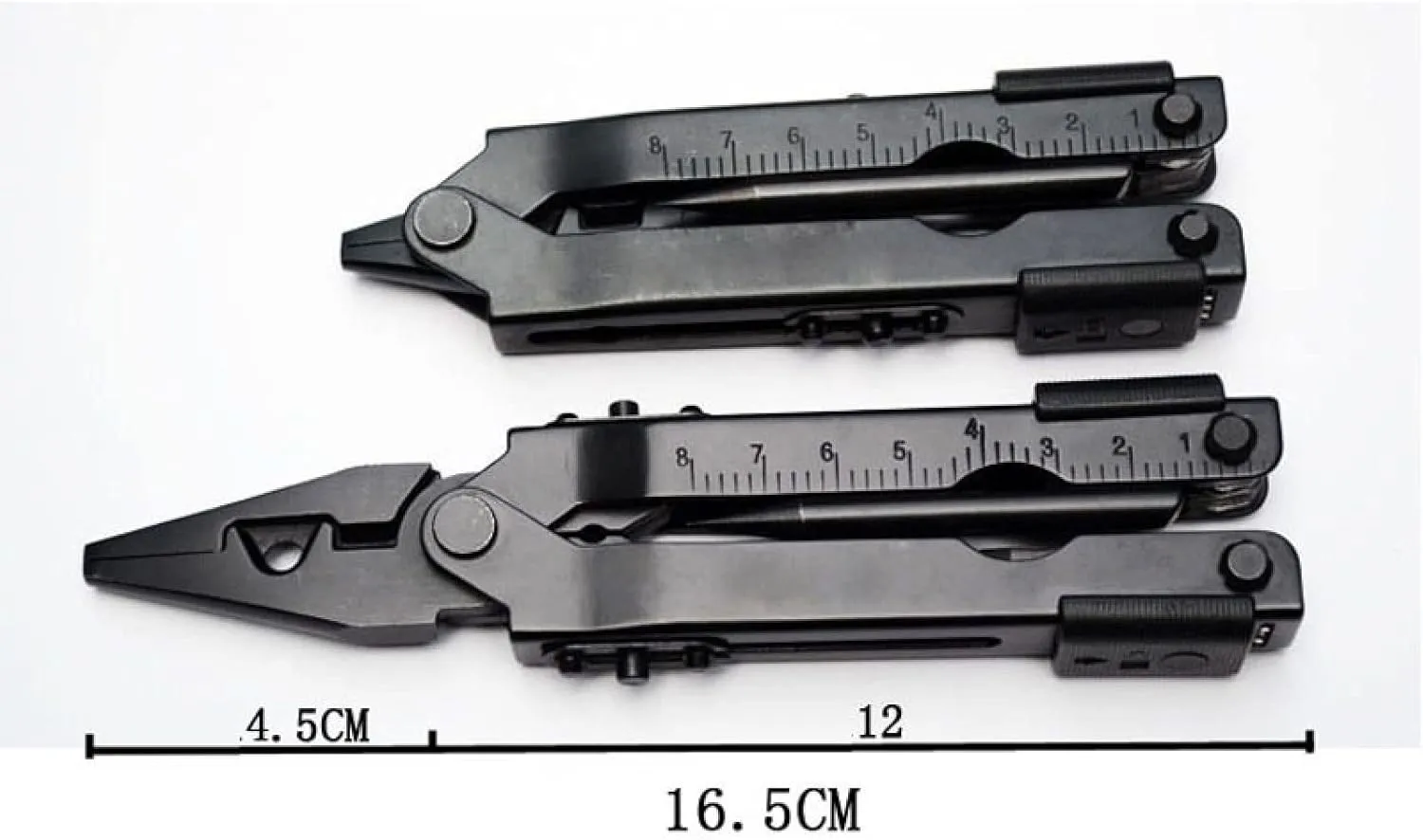 Crimpers 8-in-1 Multifunctional Folding Pliers Stainless Steel Bottle Opener Screwdriver Outdoor Crimping Pliers Wire Knife Pocket Knife Multiple Tools(Black)