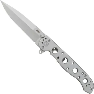 CRKT M16-03SS EDC Folding Pocket Knife: Sandvik Frame Lock, 4-Position Pocket Clip Bead Blast Blade, Stainless Steel Handle