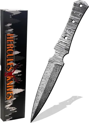 Custom Hand Forged Damascus Steel Blank Blade Hunting Knife Damascus Blade Billet Camping Survival Blade knife kits Full Tang Handmade Knife Making Supplies