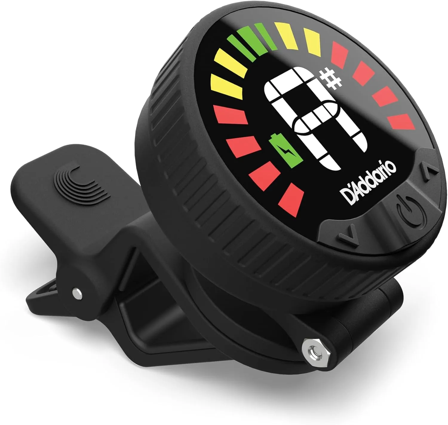D'Addario Nexxus 360 Rechargeable Cello & Bass Tuner - Clip On Tuner for Cello & Bass - Auto Powers Off - Adjustable Full Color LED Screen
