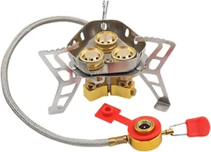 DAGIJIRD Portable Outdoor Windproof Camp Stove with Piezo Ignition for Outdoor Backpacking Hiking