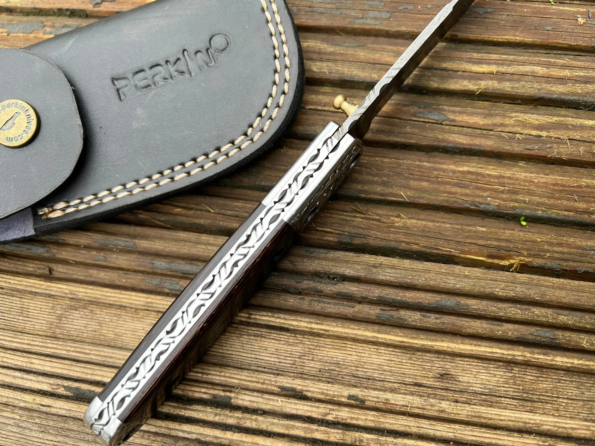 Damascus Folding Knife Damascus Steel Pocket Knife One Kind of Handmade Damascus Steel Knife Camping Knife Hunting Knife Beautiful Gift Hunting Gift - NGF21