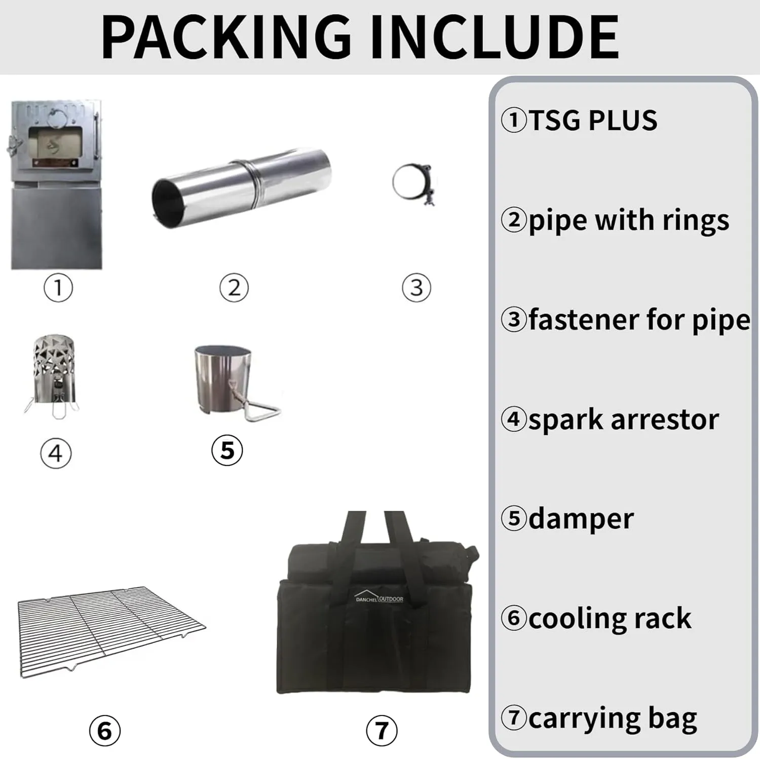 DANCHEL OUTDOOR Backpacking Large Hot Tent w/Stove Jack, Portable Tipi Tent with TSG Titanium Folding Wood Stove for 4-6 Person Winter Camping Hunting, 5m/16.4ft
