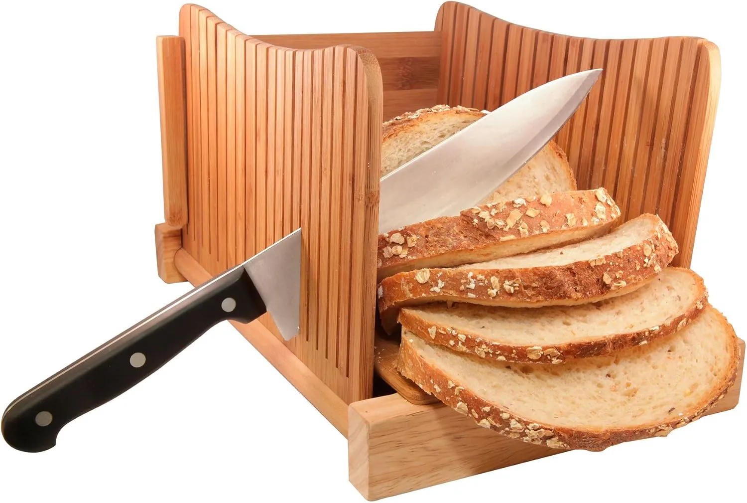 DBTech Bamboo Wood Compact Foldable Bread Slicer