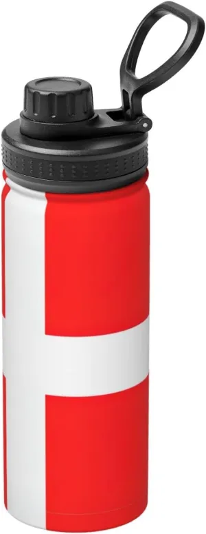 Denmark Danish Flag Sports Insulated Water Bottle - Premium 18 oz. Stainless Steel Hydration Bottle for Outdoor Enthusiasts