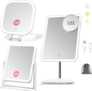 DESCHEN 2000mAh Rechargeable Makeup Vanity Mirror with Lights