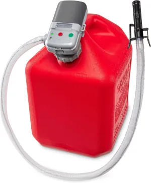 Deway Automatic Fuel Transfer Pump w/Auto-Stop, 2.2 GPM Flow Rate & AA Battery Powered, Advanced Adapter Fits All Size Cans, Extra Long Hose, Portable Liquid Pump for Gasoline, Diesel Fuel & More