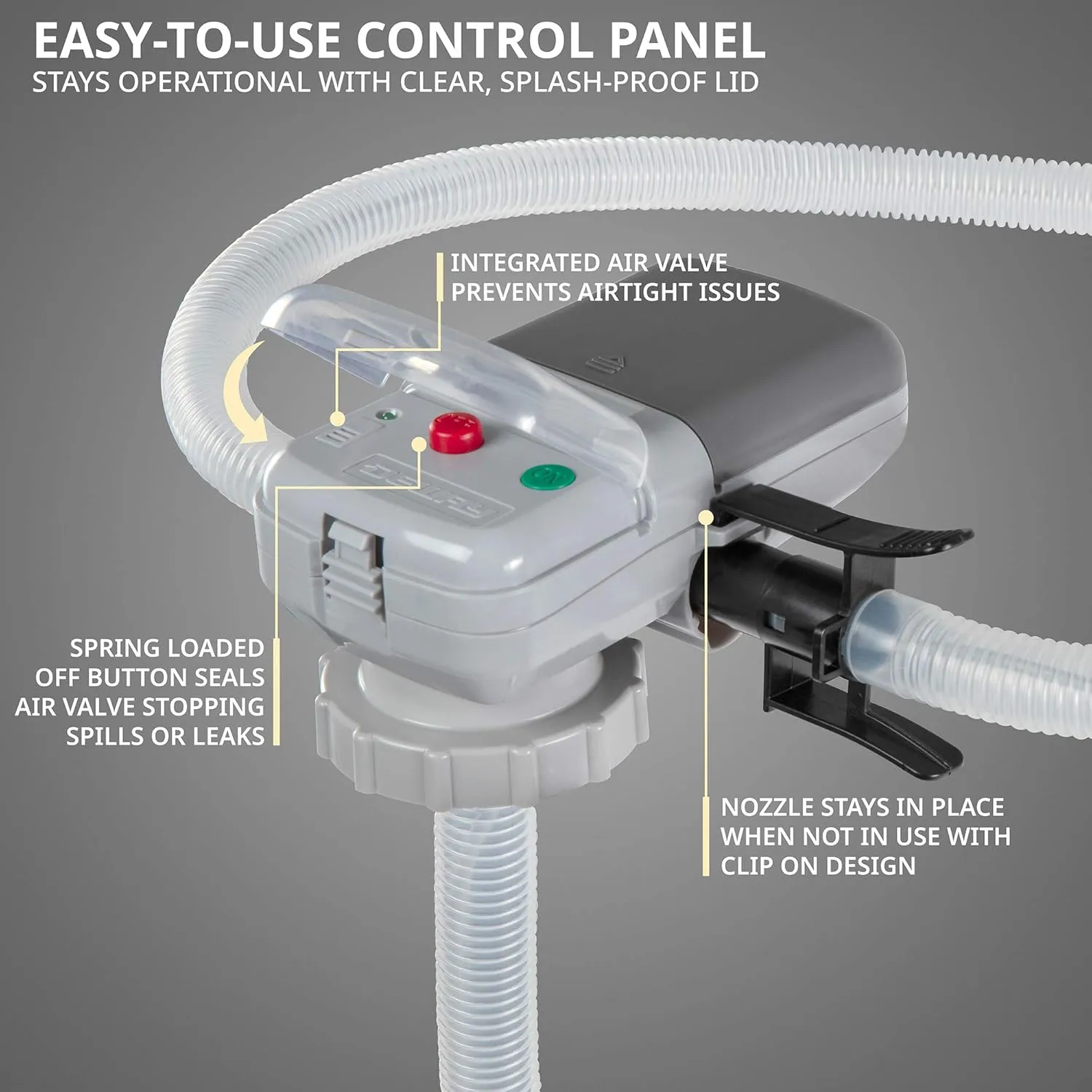 Deway Automatic Fuel Transfer Pump w/Auto-Stop, 2.2 GPM Flow Rate & AA Battery Powered, Advanced Adapter Fits All Size Cans, Extra Long Hose, Portable Liquid Pump for Gasoline, Diesel Fuel & More