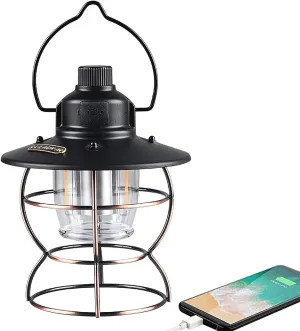 Dimmable Camping Lantern, Rechargeable Camping LED Retro Outdoor Waterproof Lantern, Portable Power Bank LED Tent Light, for Hiking Camping Fishin Hurricane Emergency (Black)