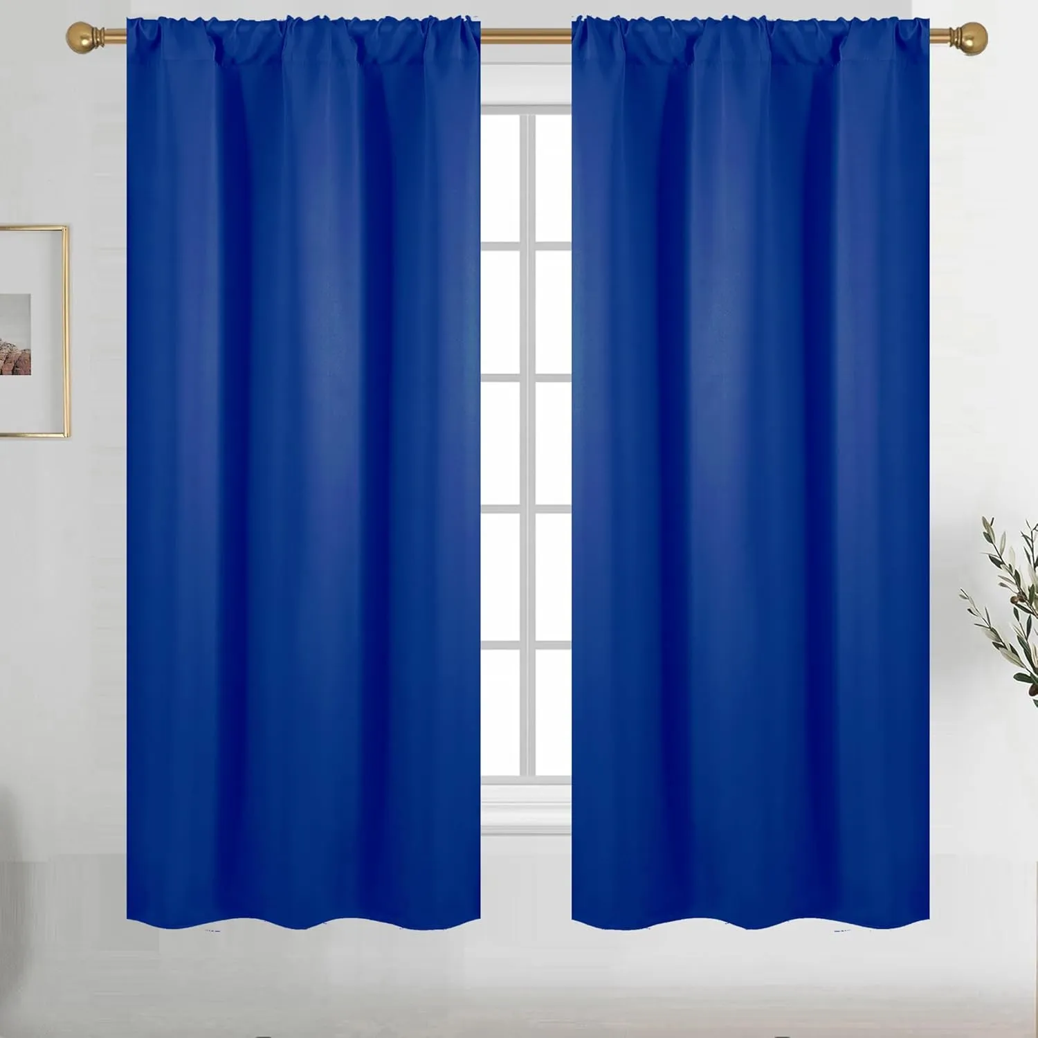 Diraysid Royal Blue Blackout Curtains for Bedroom and Living Room Thermal Insulated Room Darkening Curtains Drapes, 42 x 72, 2 Panels