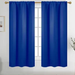 Diraysid Royal Blue Blackout Curtains for Bedroom and Living Room Thermal Insulated Room Darkening Curtains Drapes, 42 x 72, 2 Panels