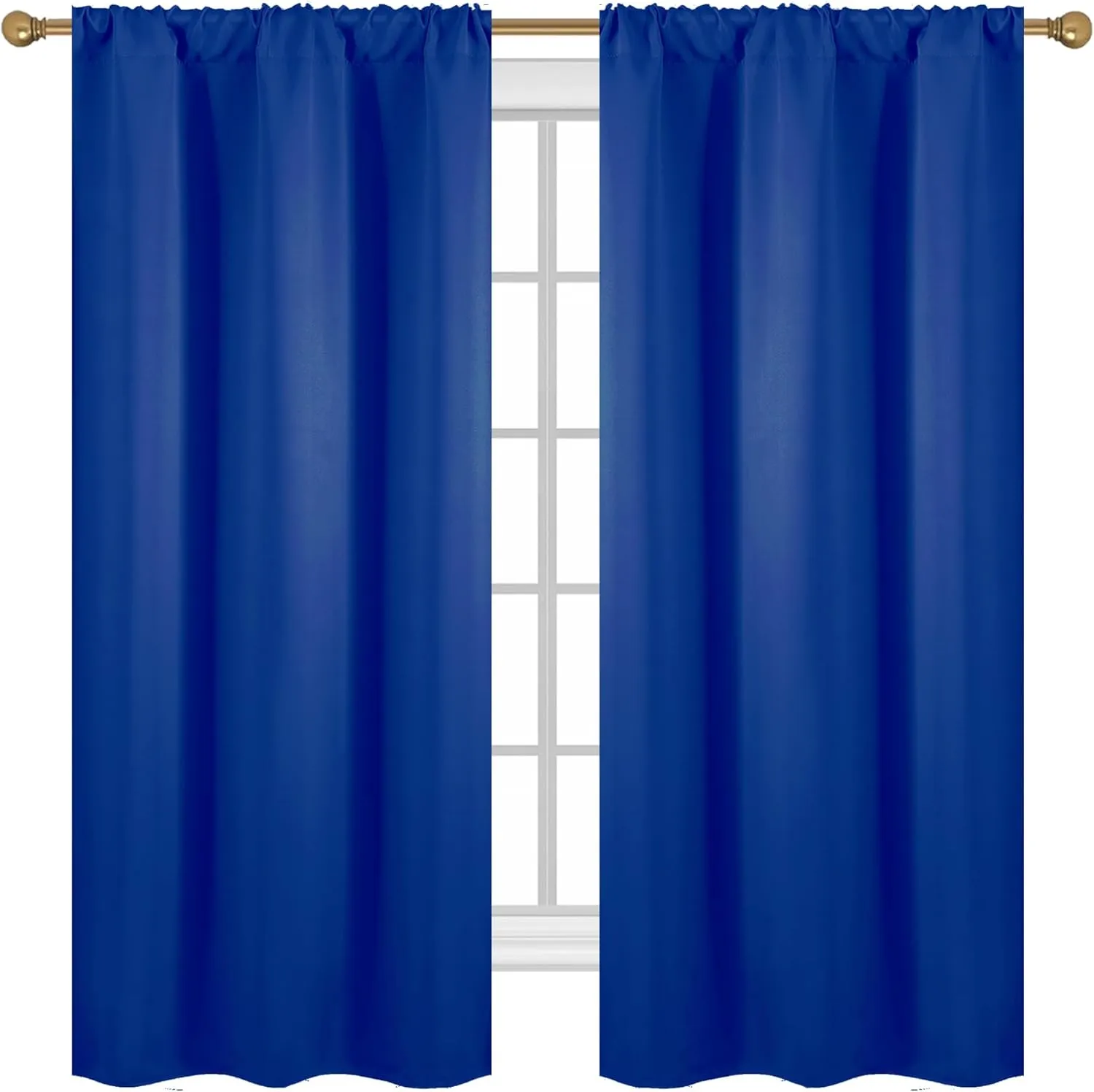 Diraysid Royal Blue Blackout Curtains for Bedroom and Living Room Thermal Insulated Room Darkening Curtains Drapes, 42 x 72, 2 Panels