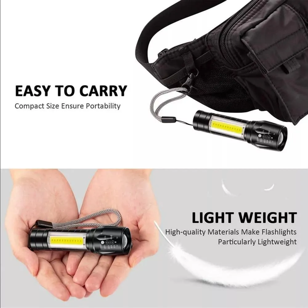 Discounted shipping Mini Pocket Light Modes Torch Flashlight Mini Adjustable USB Light 3 Led Torch Rich collection USB Torch Bright Charging Waterproof Zoom Lights with COB Torch Rechargeable Super