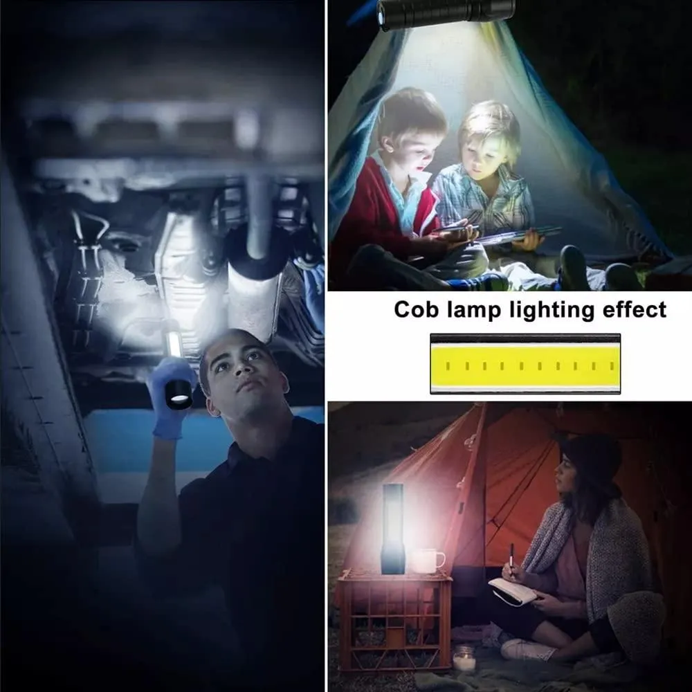 Discounted shipping Mini Pocket Light Modes Torch Flashlight Mini Adjustable USB Light 3 Led Torch Rich collection USB Torch Bright Charging Waterproof Zoom Lights with COB Torch Rechargeable Super