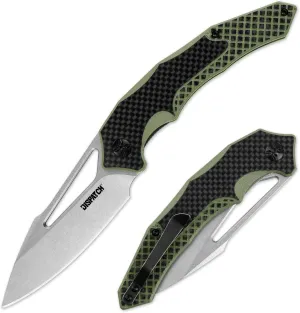 Dispatch Pocket Knife for Men Women, 3.54 Inch 8Cr13MoV Stainless Steel Blade with G10 Handle, Folding Knives with Clip for Outdoor Hunting Hiking Camping Survival EDC Tools