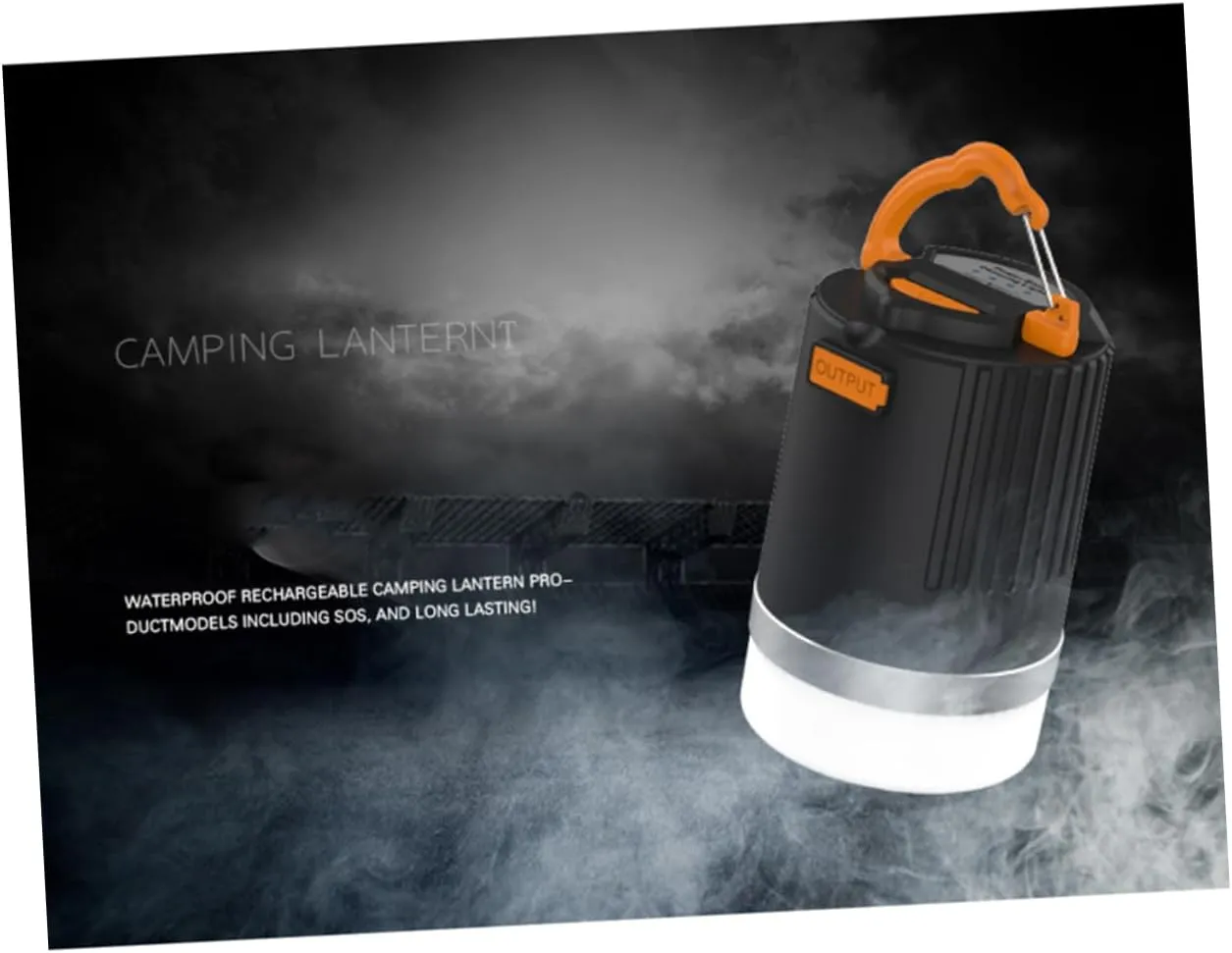 DOITOOL 2pcs Led Camping Lantern with Power Bank and Dimmable Camping Light Rechargeable Lantern for Outdoor Activities Emergency Hiking and Fishing Orange
