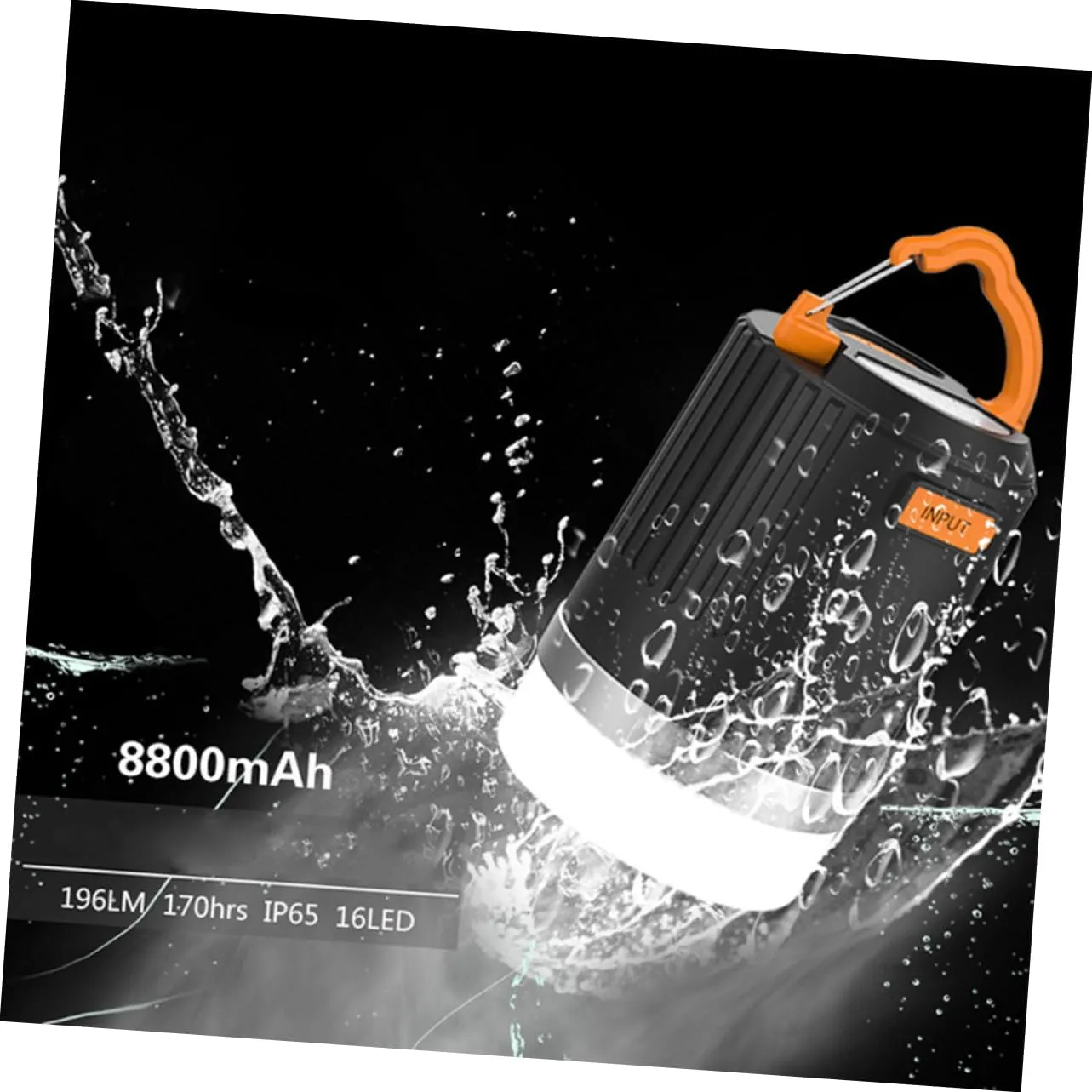 DOITOOL 2pcs Led Camping Lantern with Power Bank and Dimmable Camping Light Rechargeable Lantern for Outdoor Activities Emergency Hiking and Fishing Orange