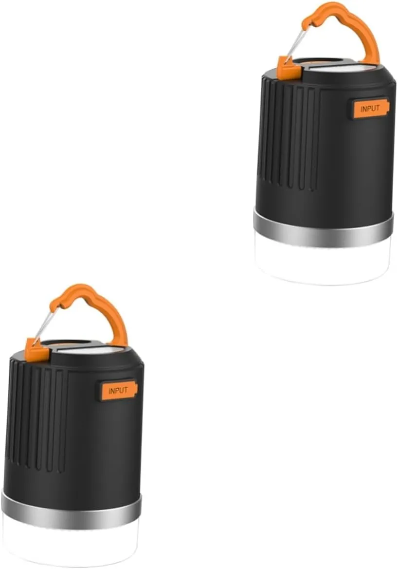 DOITOOL 2pcs Led Camping Lantern with Power Bank and Dimmable Camping Light Rechargeable Lantern for Outdoor Activities Emergency Hiking and Fishing Orange