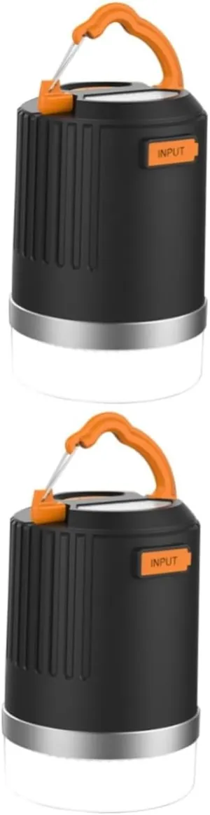 DOITOOL 2pcs Led Camping Lantern with Power Bank and Dimmable Camping Light Rechargeable Lantern for Outdoor Activities Emergency Hiking and Fishing Orange