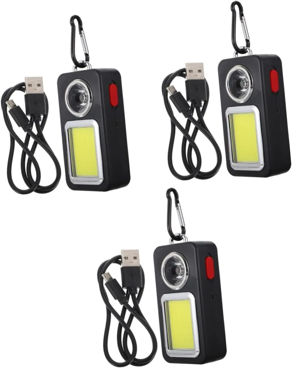 DOITOOL 3pcs Emergency Led Flashlight Solar Usb Led Camping Lantern Outdoor Lighting Rechargeable