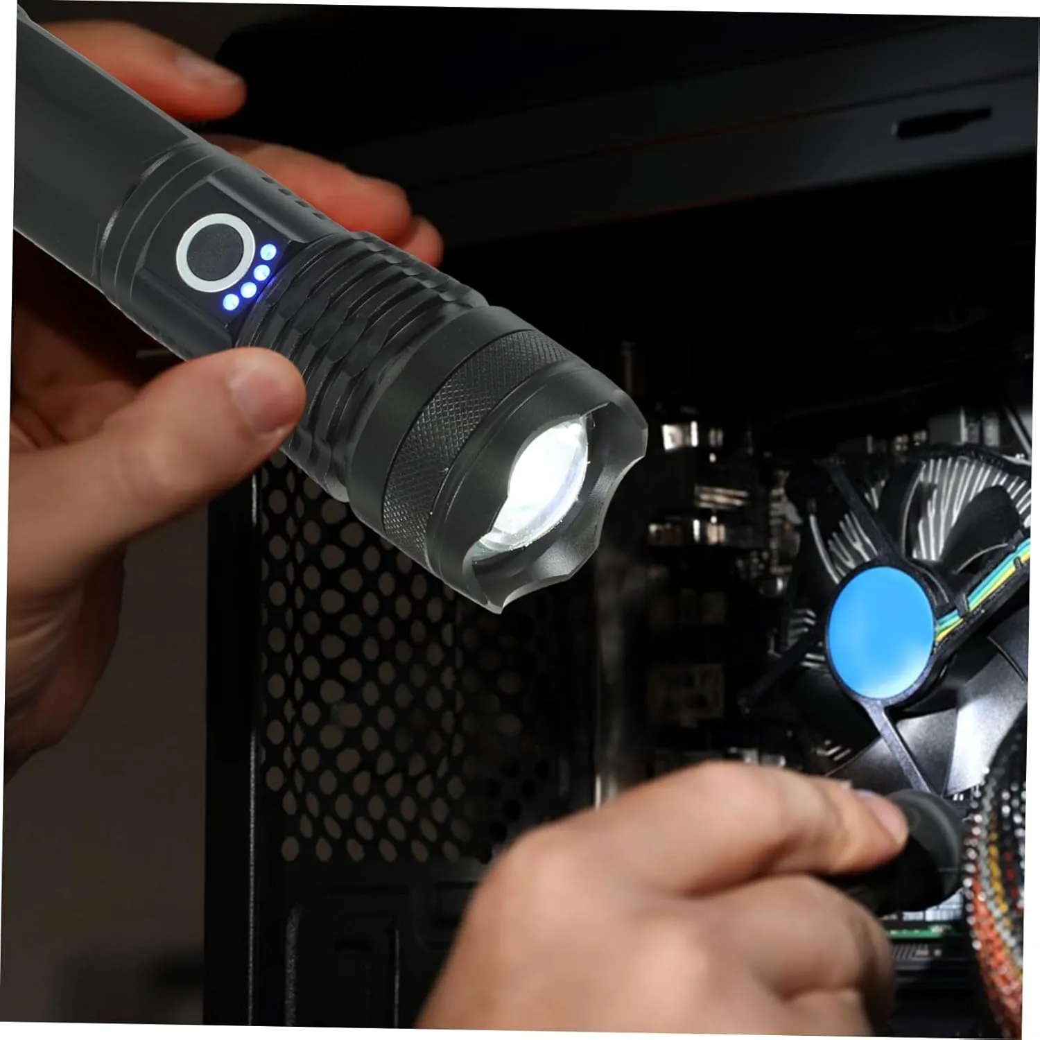 DOITOOL Led Searchlight Rechargeable Camping Lamps Outdoor Flashlight Zoomable Spotlight 1 Pc Rechargeable Led Light