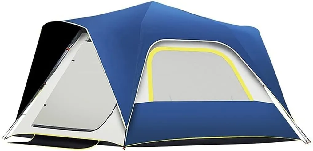 Dome Tent Automatic Instant Pop-Up Tent, 3-4 Person Double-Layer Outdoor Camping Tent with Rainstorm Protection & UV Resistance for Hiking, Picnic, and Travel