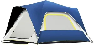 Dome Tent Automatic Instant Pop-Up Tent, 3-4 Person Double-Layer Outdoor Camping Tent with Rainstorm Protection & UV Resistance for Hiking, Picnic, and Travel