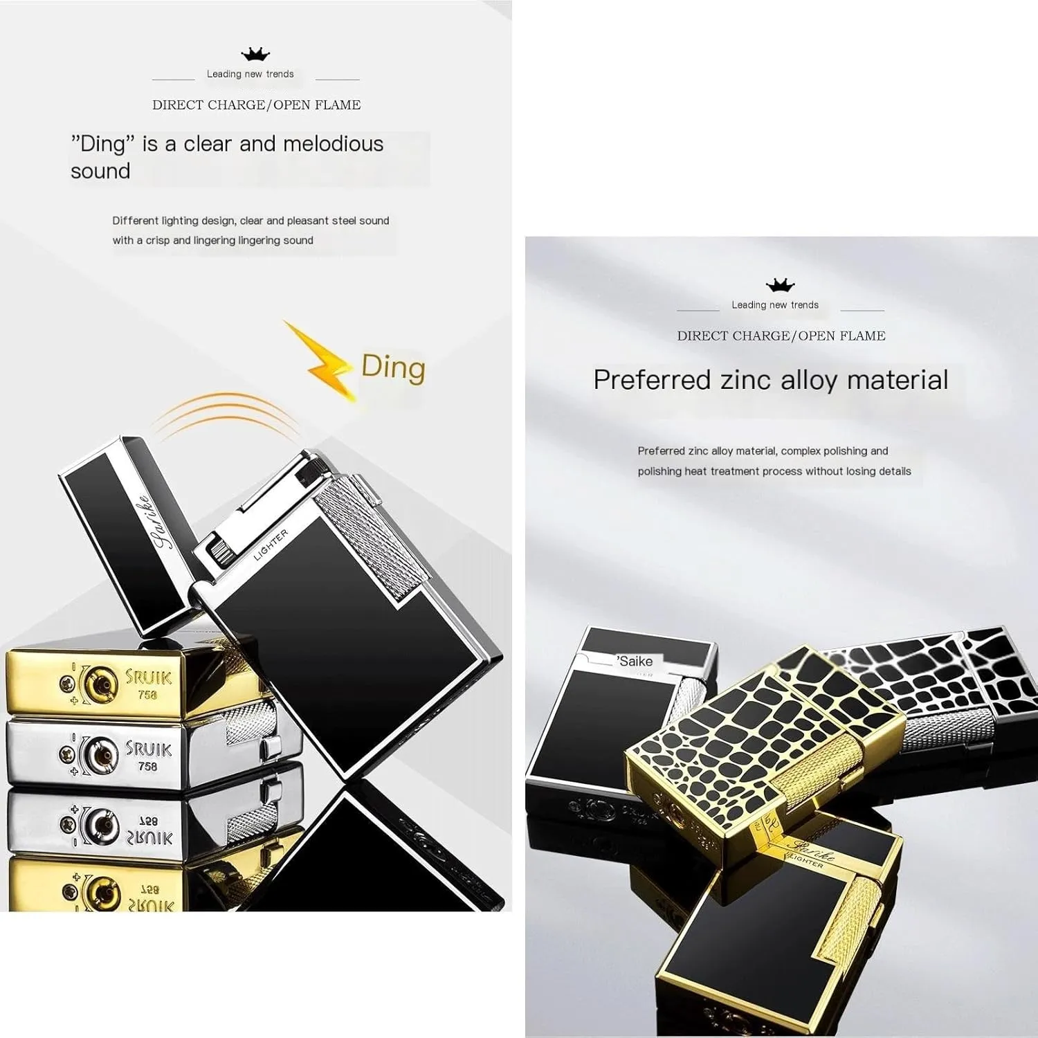 Double Flame Lighter,Soft/Jet Flame Switchable Lighters，Windproof Butane Refillable/Adjustable Torch Lighters ， forCigarette/Cigar/Candle ，Gift Box Packaging 【No Gas】 ( Color : Silver diamond pattern