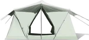 Double Layer Family Camping Tent, 3-4 Person Instant Cabin Tent with 2 Mesh Doors & Windows, Waterproof & UV-Protected, Portable for Hiking, Traveling & Outdoor Adventures (400x275x205cm)