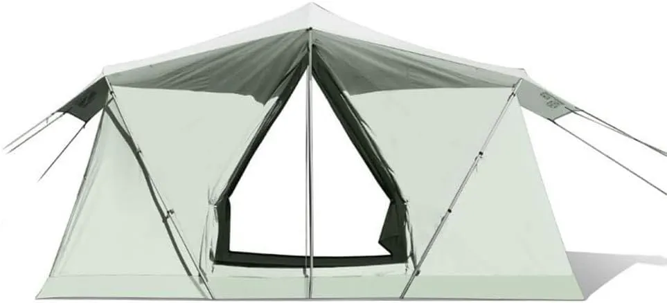 Double Layer Family Camping Tent, 3-4 Person Instant Cabin Tent with 2 Mesh Doors & Windows, Waterproof & UV-Protected, Portable for Hiking, Traveling & Outdoor Adventures (400x275x205cm)