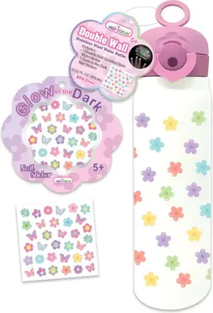 Double Wall Stainless Steel Water Bottle - Flowers