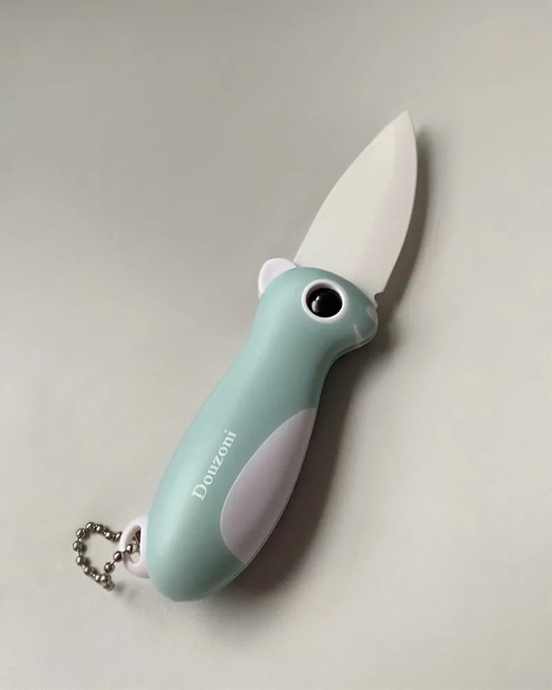 Douzoni knife, ceramic peeling knife, pocket knife folding knife, super sharp blade only 2.3 inches, fruit peeling and vegetable cutting, easy to carry